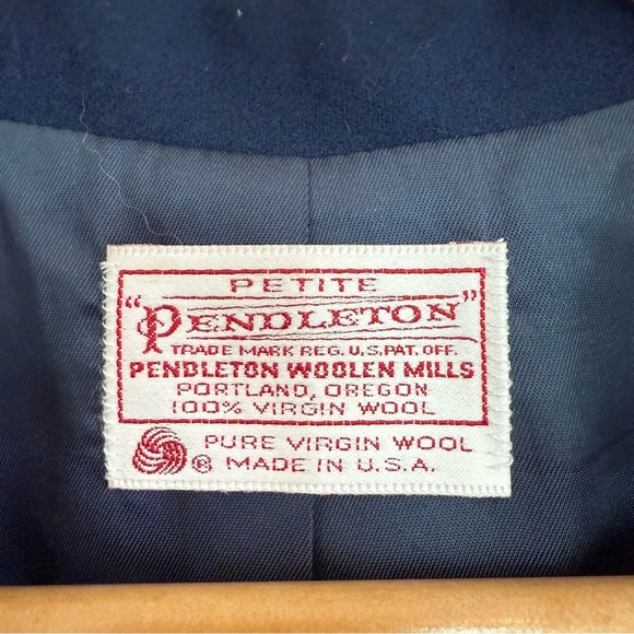 Pendleton Virgin Wool Blazer Jacket Women’s Vintage Blue USA Made Navy Anchor 16 - Picture 4 of 14